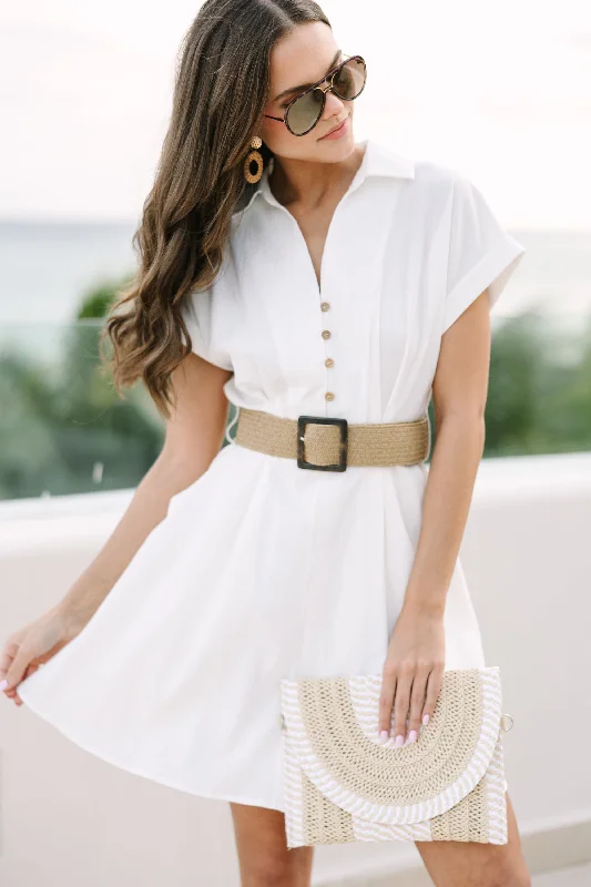 Women's Asymmetrical DressesOut For The Day White Dress