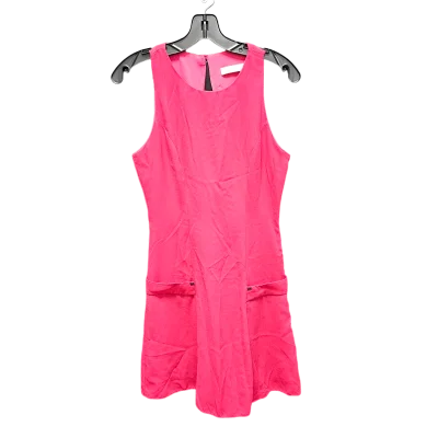 Women's Lapel Collar DressesPink Dress Casual Short Cmc, Size S