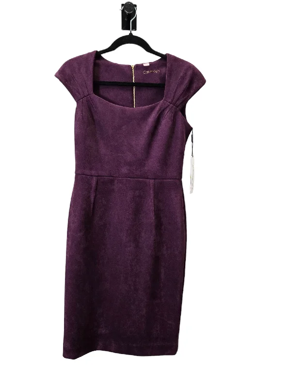 Women's Sweetheart-Neck DressesPurple Dress Work Calvin Klein, Size S