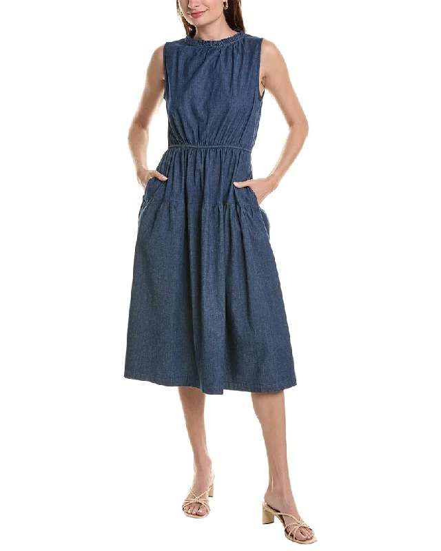 Women's Cold-Shoulder DressesAnne Klein Denim Midi Dress