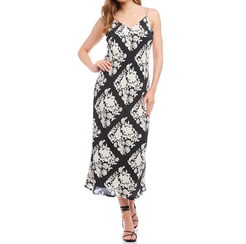 Women's Wrap DressesBias Cut Midi Dress In Black And White