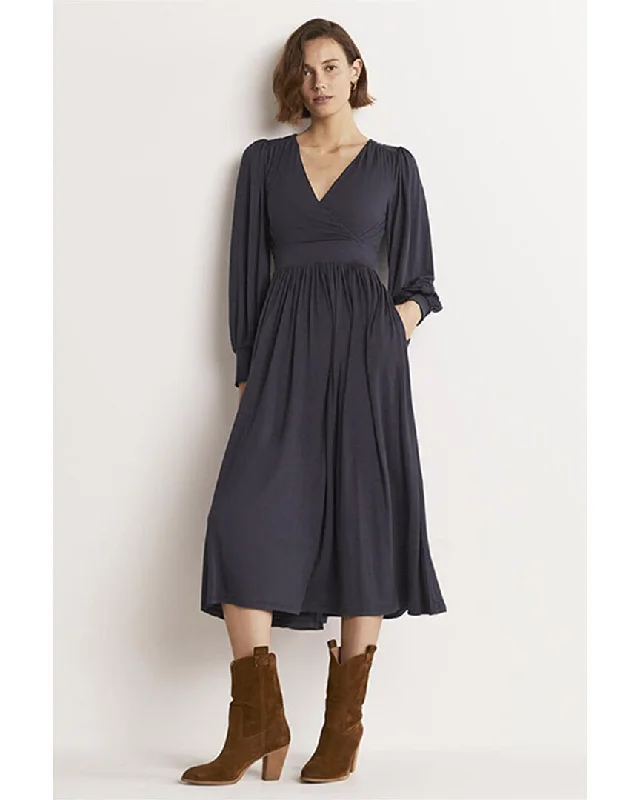 Women's Round-Neck DressesBoden Fixed Wrap Jersey Midi Dress