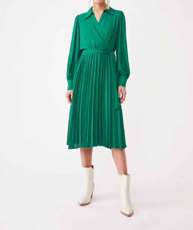 Women's Cap-Sleeve DressesCristal Midi Dress In Green