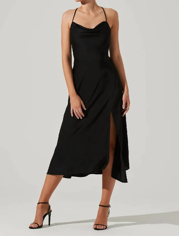 Women's Sleeveless DressesGaia Solid Midi Dress In Black