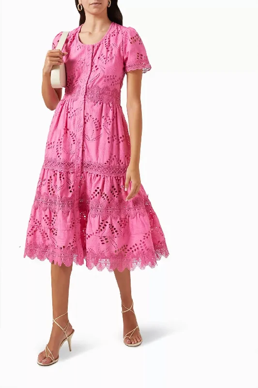 Women's Boat-Neck DressesJulie A Line Midi Dress In Pink