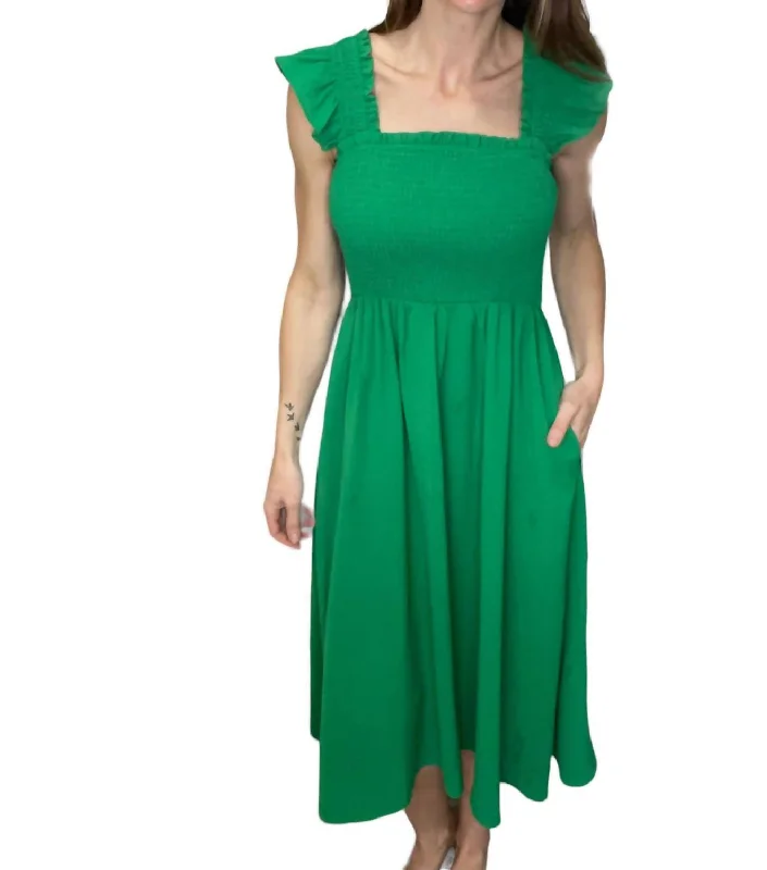 Women's Low-Neck DressesKelly Midi Dress In Green