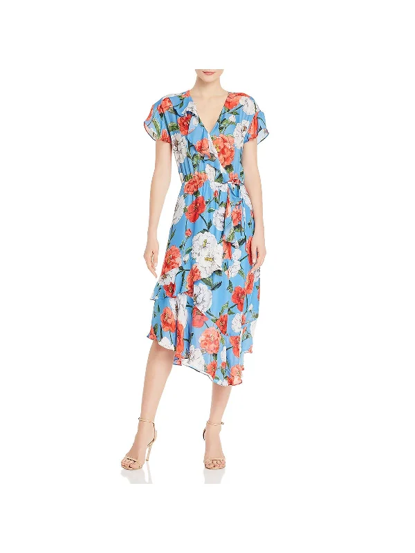 Women's Racerback DressesReina Womens Silk Blend Floral Print Midi Dress