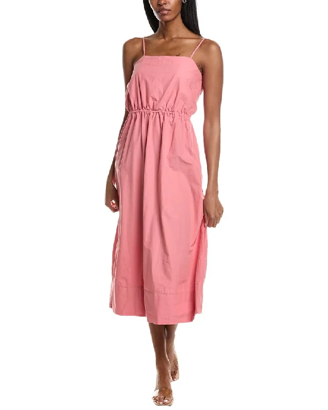 Women's Shawl Collar DressesStateside Heavy Poplin Open Back Sleeveless Midi Dress