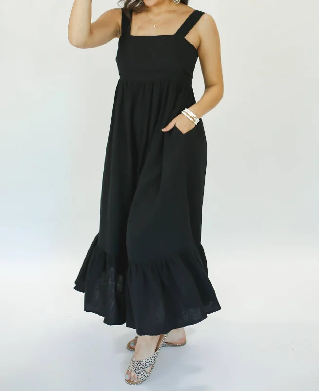 Women's One-Shoulder DressesVacay Beauty Midi Dress In Black