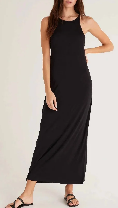 Women's High Collar DressesViola Midi Dress In Black