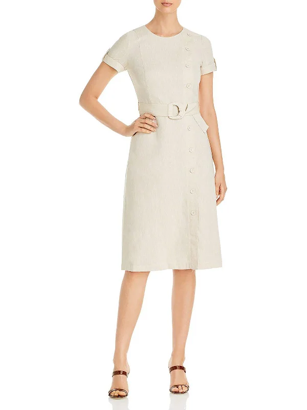 Women's Cut-Out DressesWomens Linen Midi Sheath Dress