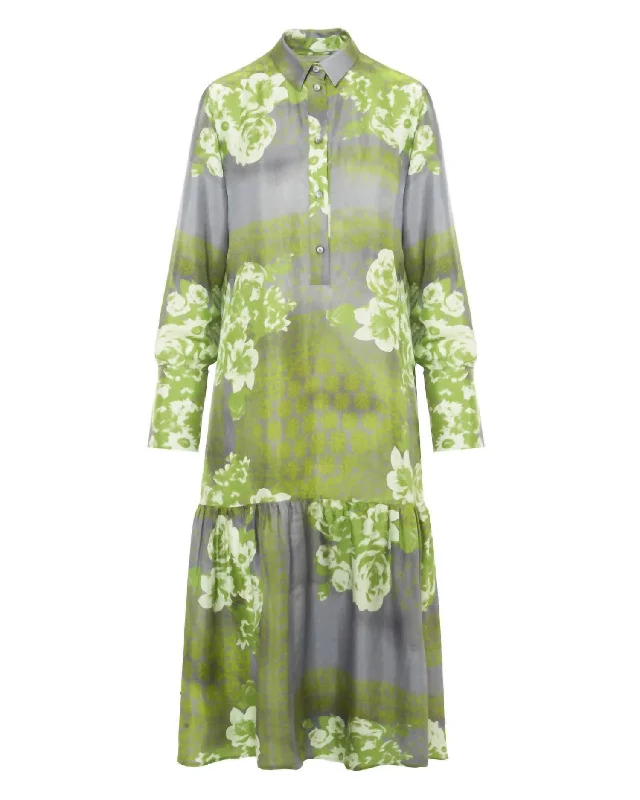 Women's Shawl Collar DressesWomen's Midi Dress In Garden Print