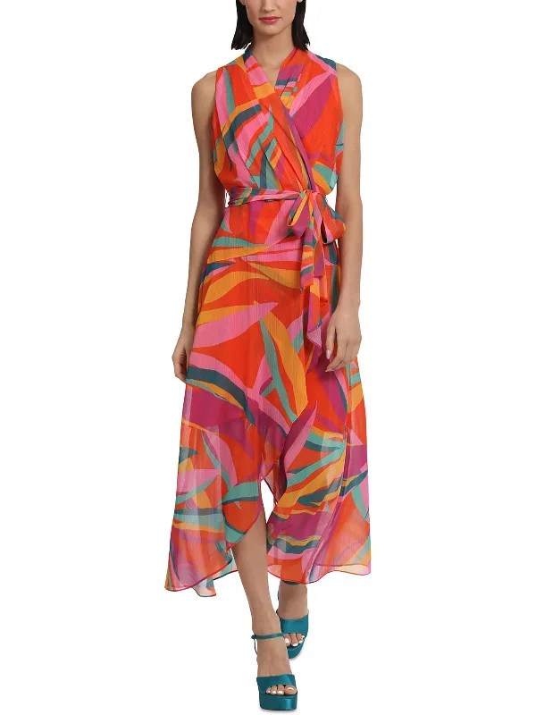 Women's Gathered DressesWomens Printed Midi Dress