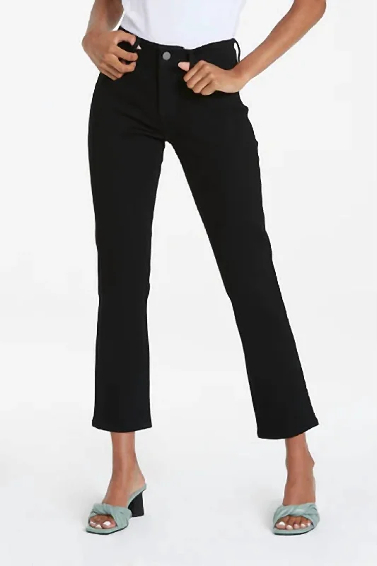 Women's Jodhpurs with Rounded HemBlair Mid Rise Straight Ankle Jeans In Black Arrow