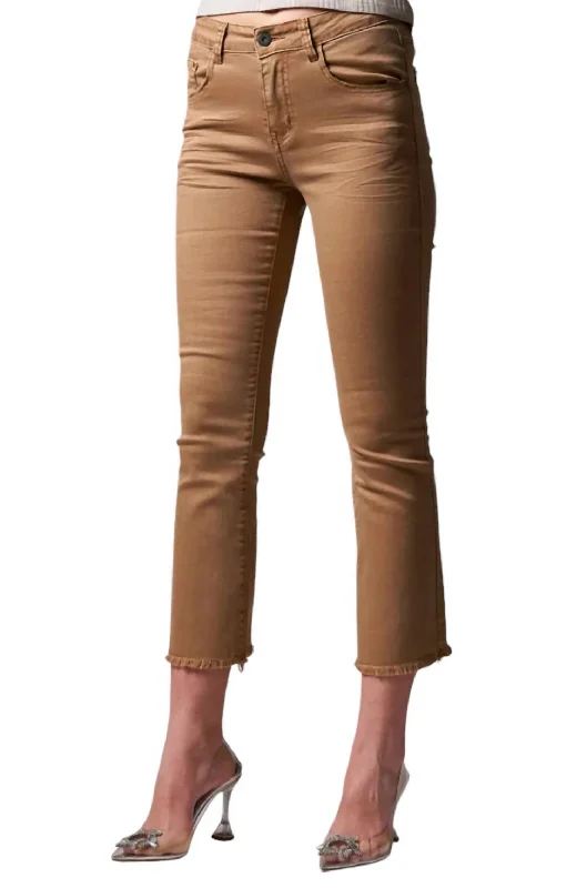 Women's Jodhpurs with U-Shaped CollarDeedee Cropped Slim Bootcut Jean In Camel