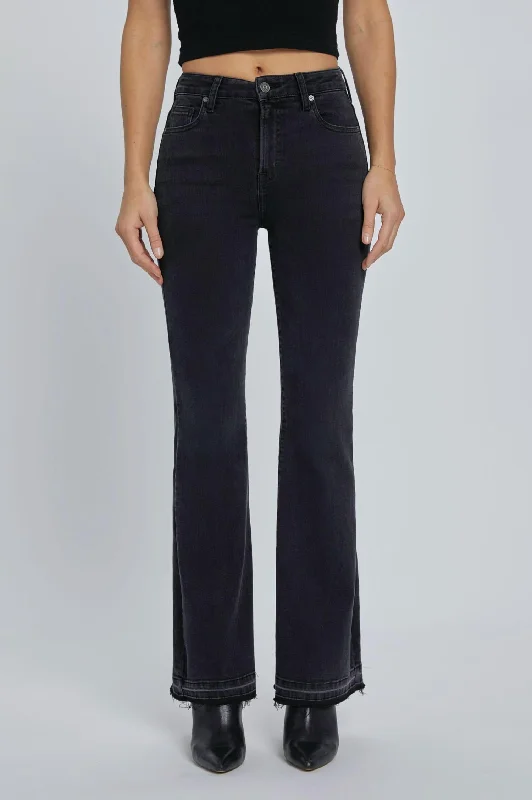 Women's Jodhpurs with PocketsLet Me Out Flare Jean In Washed Black