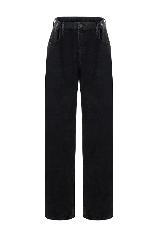 Women's Jodhpurs with Peter Pan CollarMid-Rise Wide-Leg Jeans