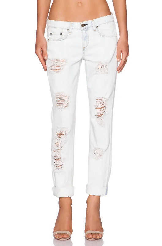 Women's Wide-Leg PantsWomen Drey Boyfriend Jeans In Aged Bright White