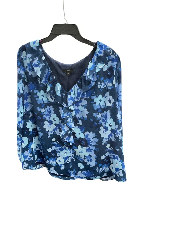 Women's Blouse for Casual WearTop 3/4 Sleeve By J Crew In Blue, Size: 22