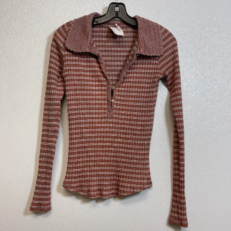 Women's Blouse with High CollarTop Long Sleeve By Free People In Multi-colored, Size: Xs