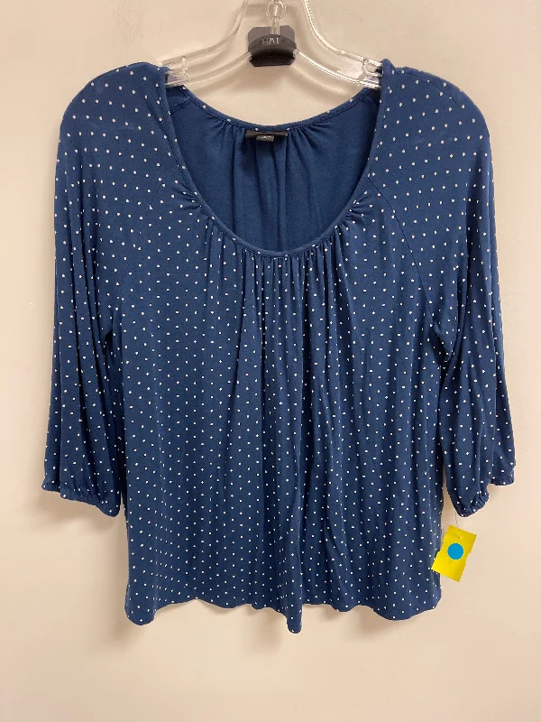 Women's Blouse with Shawl CollarTop Long Sleeve By J. Jill In Polkadot Pattern, Size: Mp