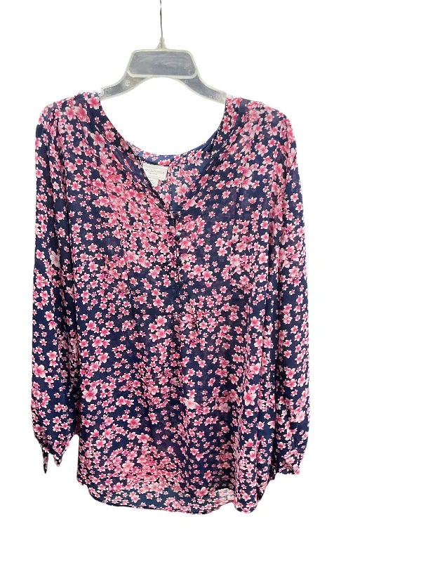 Women's Blouse for ChurchTop Long Sleeve By Liz Claiborne In Floral, Size: 22