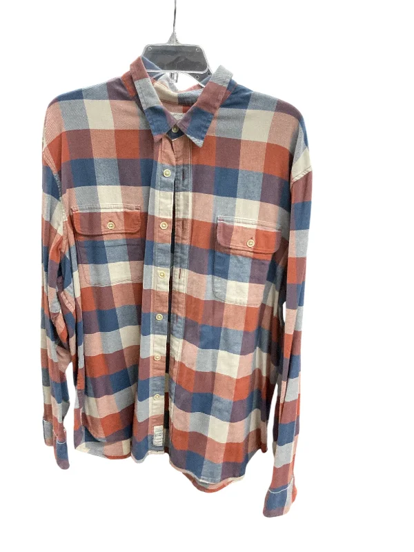 Women's Blouse for WeddingTop Long Sleeve By Lucky Brand In Plaid, Size: 22