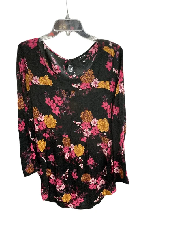 Women's Blouse with TasselsTop Long Sleeve By Torrid In Floral Print, Size: 2x