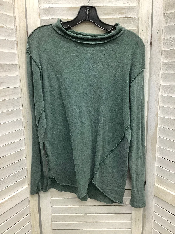 Women's Blouse with Boat CollarTop Long Sleeve By We The Free In Green, Size: Xs