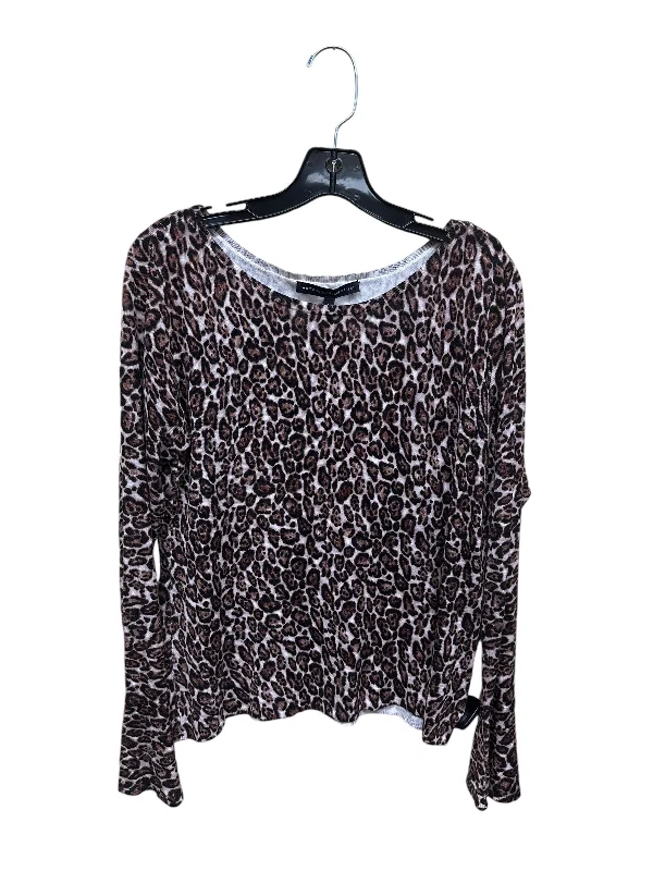 Women's Blouse with PleatsTop Long Sleeve By White House Black Market In Animal Print, Size: L