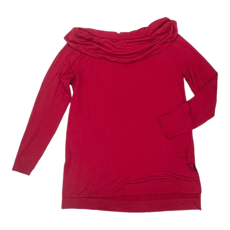 Women's Blouse with U-Shaped CollarTop Ls By Chicos In Red, Size:M