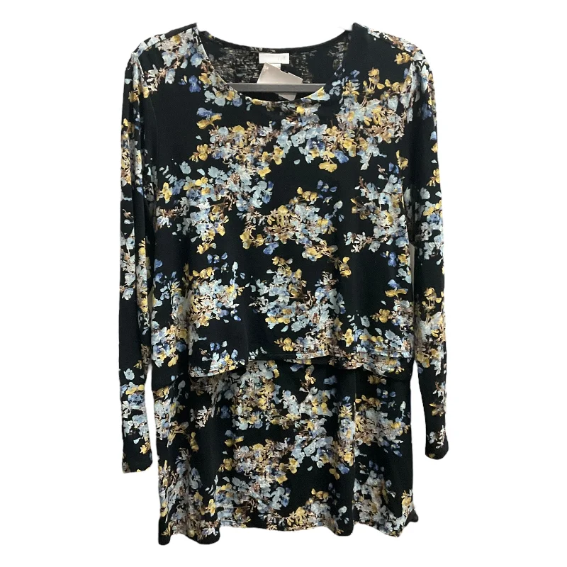 Women's Blouse with High CollarTOP LS by J. JILL In FLORAL PRINT, Size: M