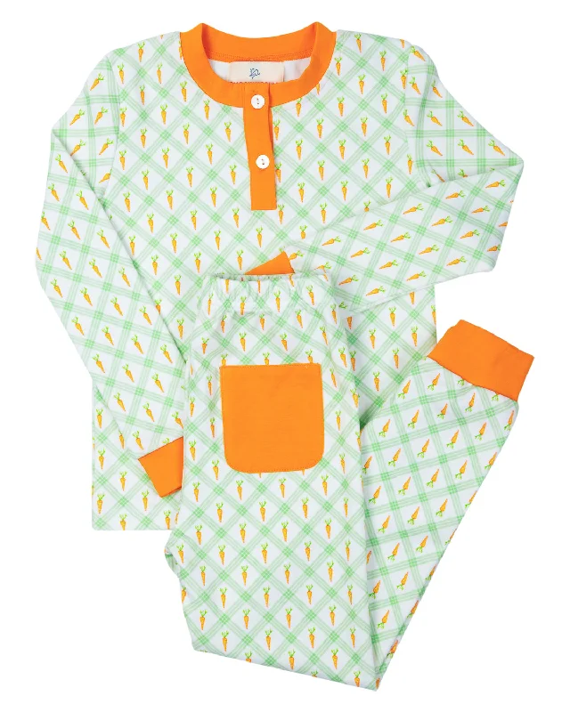 women's pajamas with a fitted designCarrot Crush Knit Pajama Set-FINAL SALE