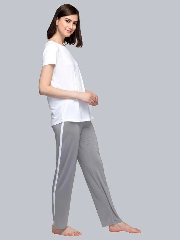 women's pajamas for cold weatherDeep Grey Trackpants With Side piping