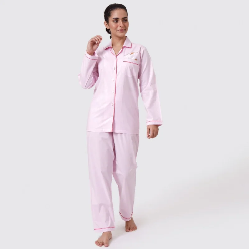 women's pajamas with button-flyWomen Happy Unicorn Pajama Set