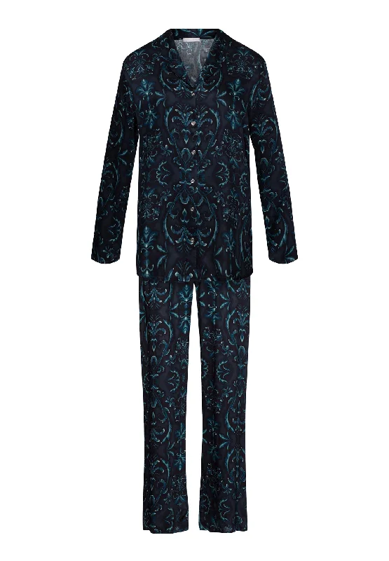 women's pajamas with a blend of comfort, style, and functionalityMarlene Button Front Pajama Set | Glowing Damask 72415-2163