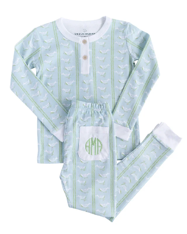 women's pajamas for all-night comfortDove Print Pima Cotton Pajama Set- FINAL SALE