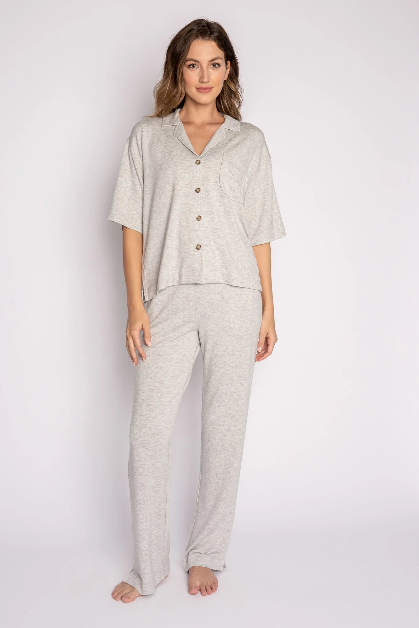 women's pajamas with moisture-wicking fabricPJ Button Up Jammies Essentials