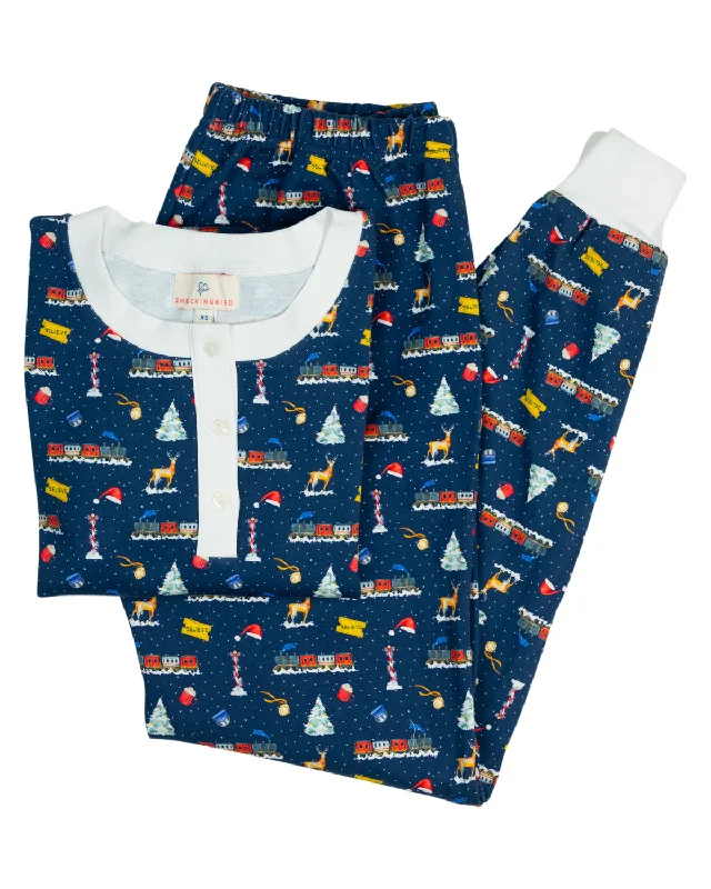 women's pajamas designed for those who believe in sweet dreams and cozy nights.Polar Express Adult Pajama Set