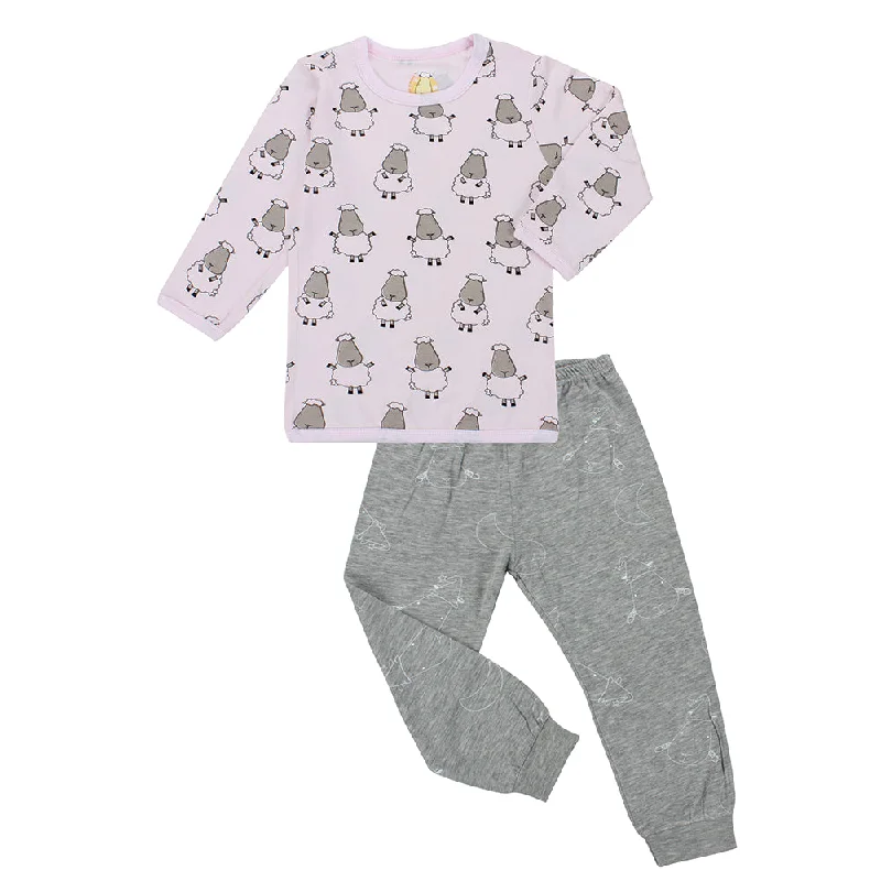 women's pajamas with drawstring waistPyjamas Set Big Sheepz Pink + Big Moon & Sheepz Grey