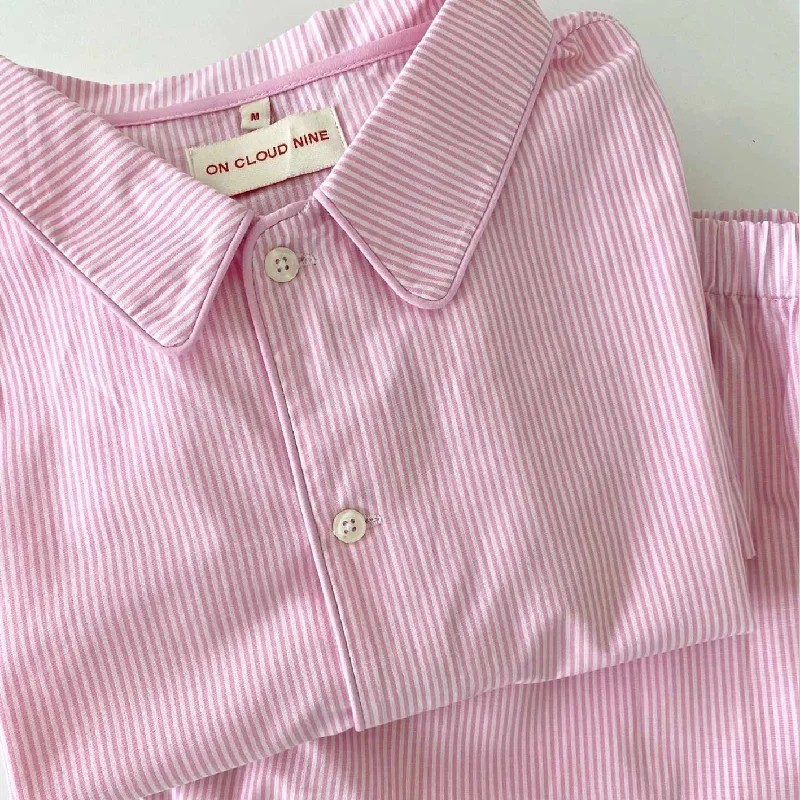 women's pajamas in solid colorsPYJAMAS SET // WOMEN // PINK STRIPES