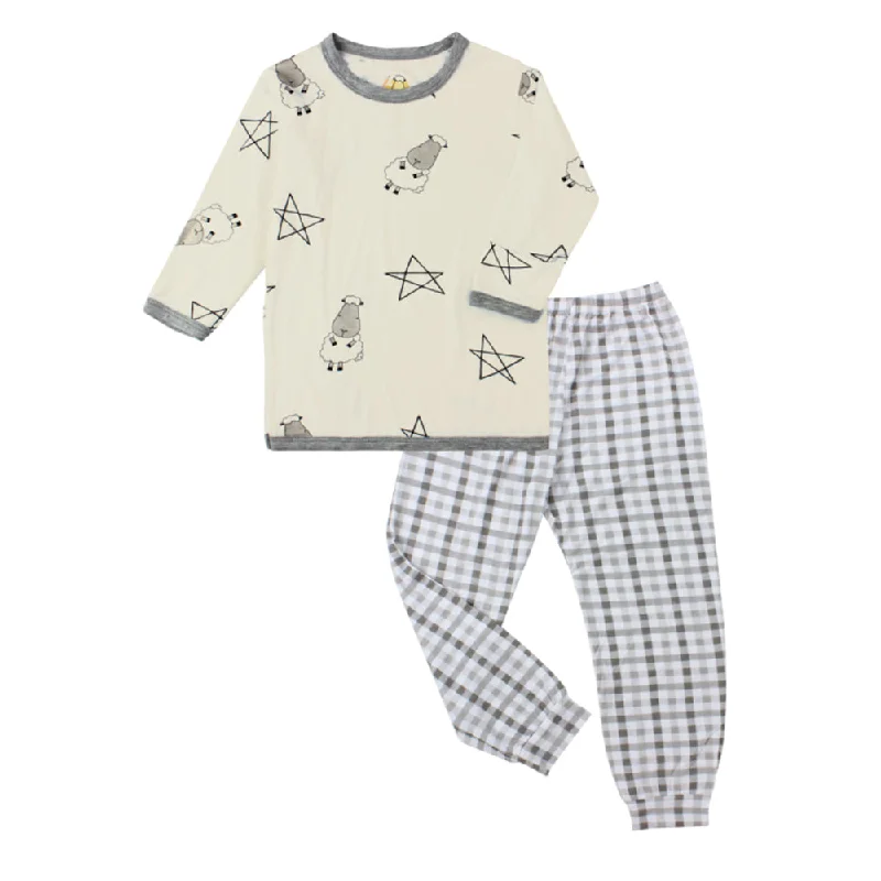 women's pajamas with pockets on the chestPyjamas Set Yellow Big Star & Sheepz + Grey Checkers