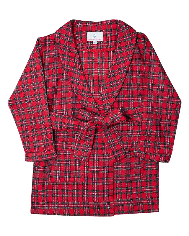 women's pajamas for yoga and meditationRed Tartan Plaid Robe- FINAL SALE