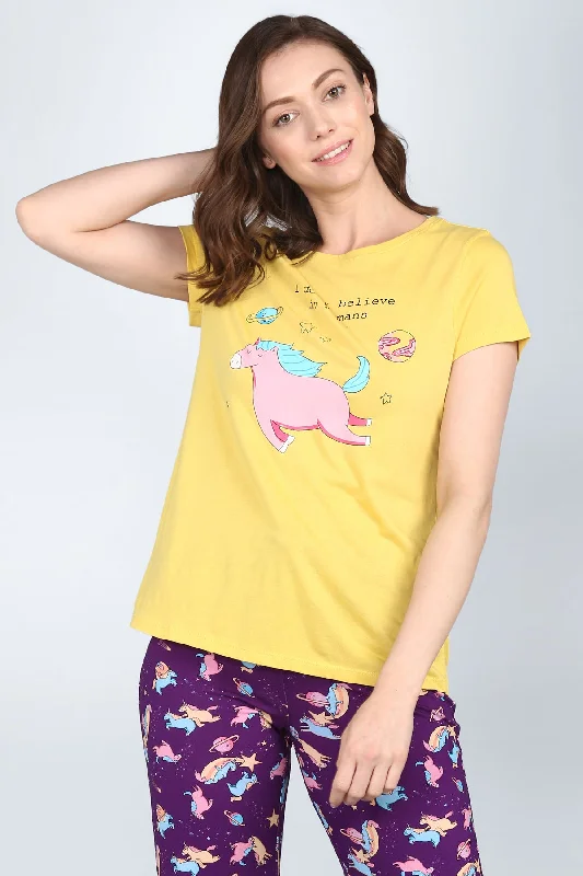 women's short sleeve pajama setsSpaced out Unicorns Top