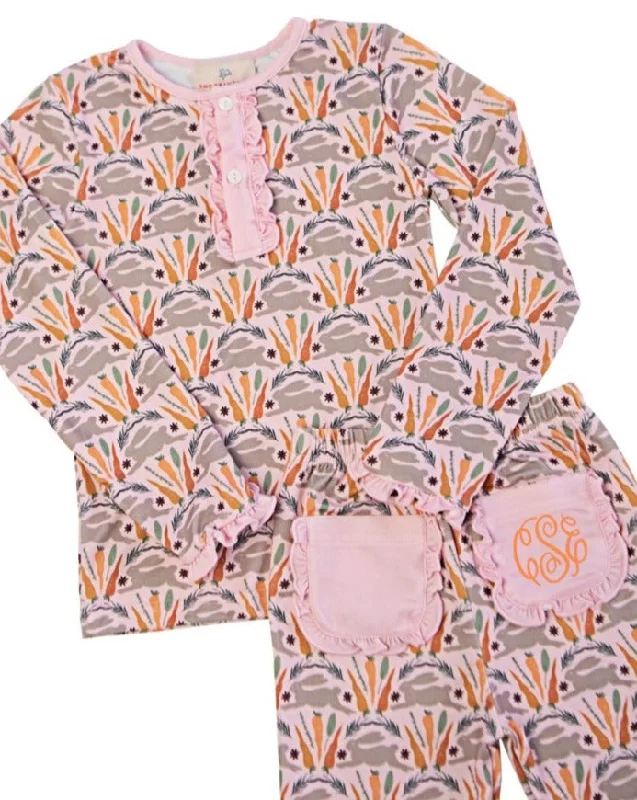 women's pajamas with lace trimSpring Bunnies Pink Pima Cotton Pajama Set-FINAL SALE