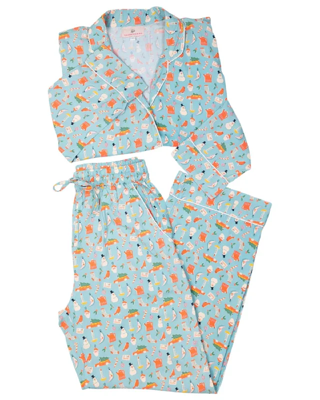 women's pajamas with a touch of luxuryVintage Christmas Toys Button Down Pajama for Adult