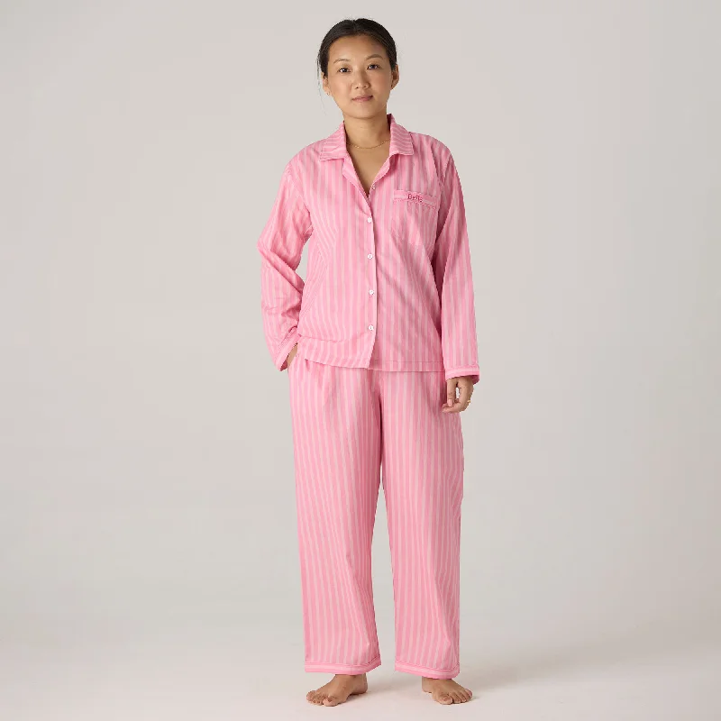 women's pajamas for cozy bedtime routinesWomen Candy Striped Pajama Set