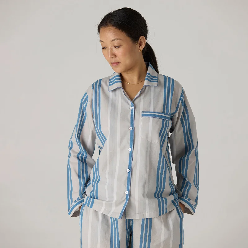 women's short sleeve pajama setsWomen Coastal Striped Pajama Set