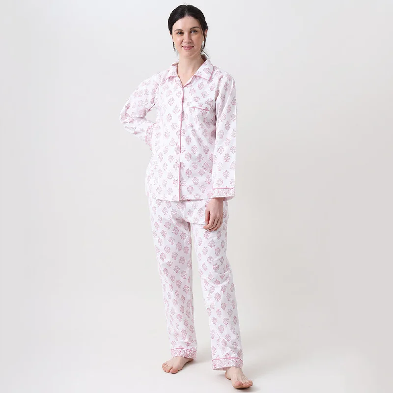 women's pajamas for those who value qualityWomen Madison Blockprint Pajama Set (Pink)