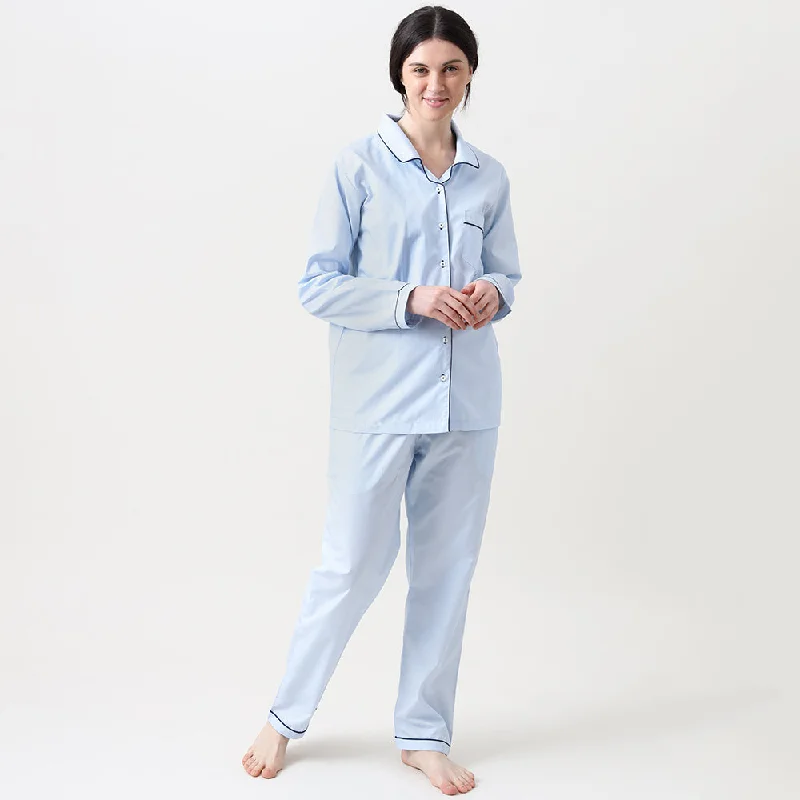 women's pajamas made from organic cottonWomen Sky Blue Pajama Set